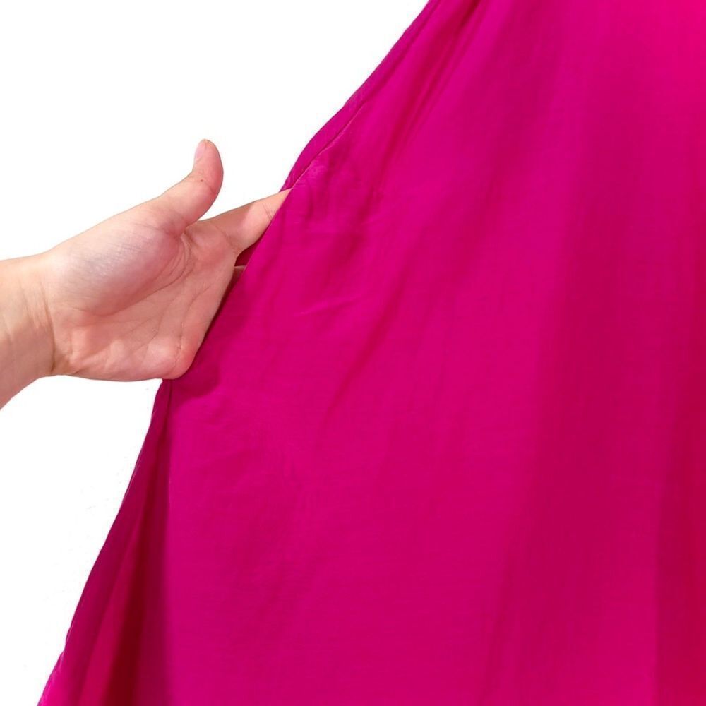VELVET by Graham & Spencer Esther Silk Voile Tank Babydoll Dress Fuchsia Pink - Picture 7 of 13